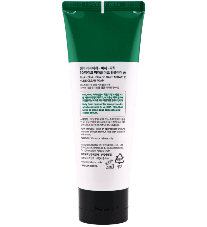 Buy Online Some By Mi AHA BHA PHA 30 Days Miracle Acne Clear Foam in United Emirates - 117 Cosmetic Shop