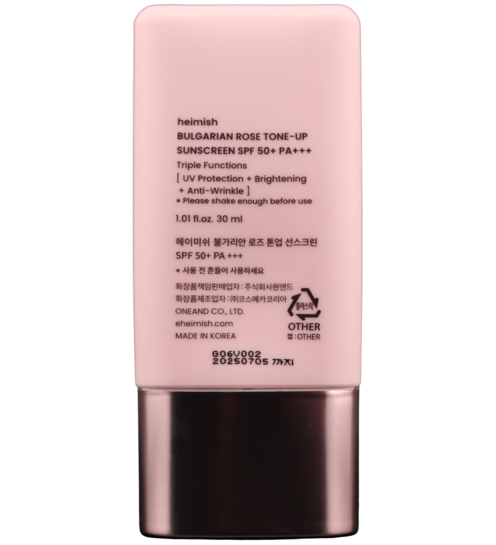 Buy Online Heimish Bulgarian Rose Tone-up Sunscreen SPF50+ PA+++ in Abu Dhabi - 117 Cosmetic Shop